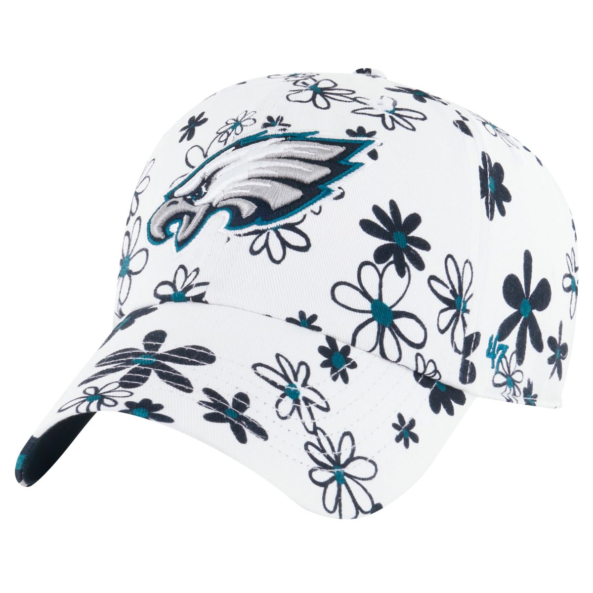 girls toddler 47 white philadelphia eagles daisy delight clean up adjustable hat | NFL Jerseys & Hats Collection at Eagles Jerseys