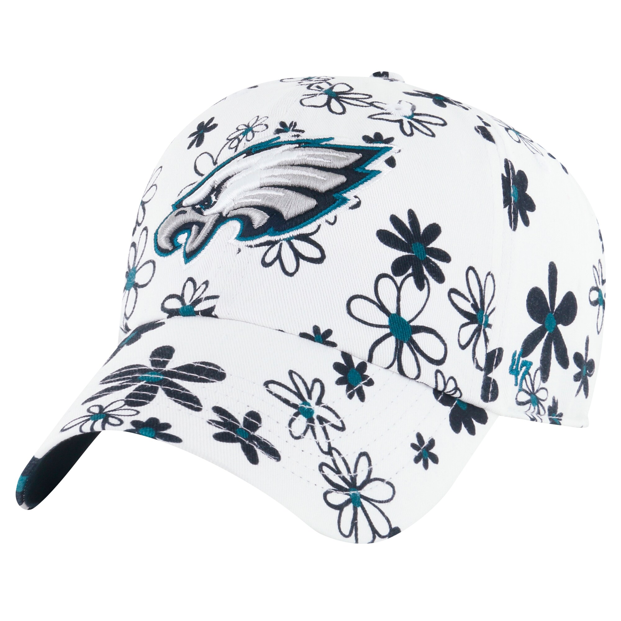 girls toddler 47 white philadelphia eagles daisy delight clean up adjustable hat | NFL Jerseys & Hats Collection at Eagles Jerseys