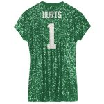 girls youth jalen hurts kelly green philadelphia eagles sequin player name  number v-neck dress | NFL Jerseys & Hats Collection at Eagles Jerseys