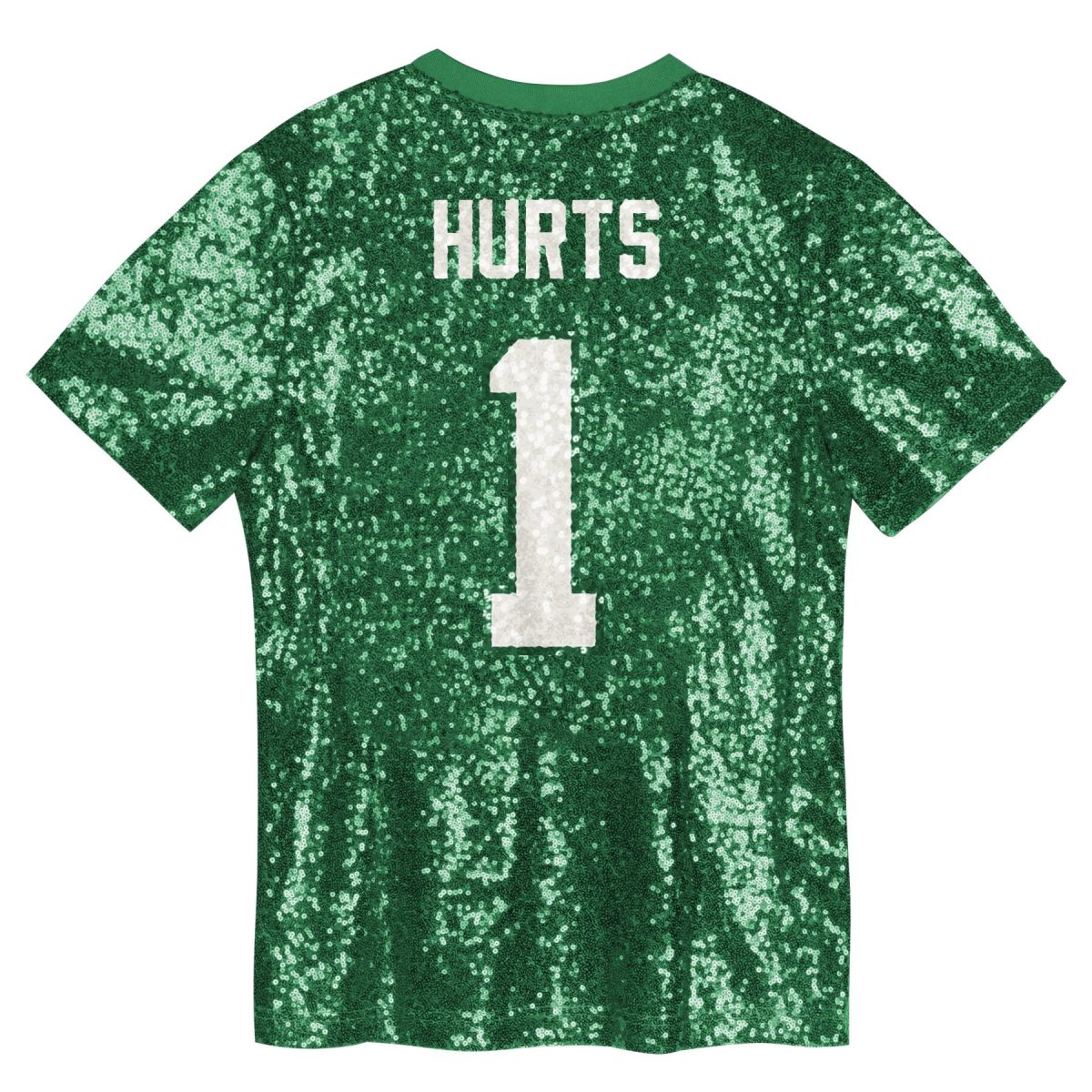 girls youth jalen hurts kelly green philadelphia eagles sequin v-neck fashion jersey | NFL Jerseys & Hats Collection at Eagles Jerseys