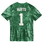 girls youth jalen hurts kelly green philadelphia eagles sequin v-neck fashion jersey | NFL Jerseys & Hats Collection at Eagles Jerseys