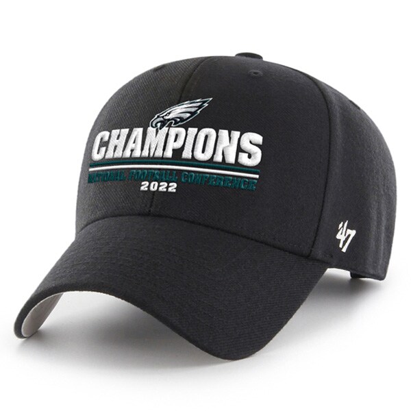 mens 47 black philadelphia eagles 2022 nfc champions mvp adjustable hat | NFL Jerseys & Hats Collection at Eagles Jerseys