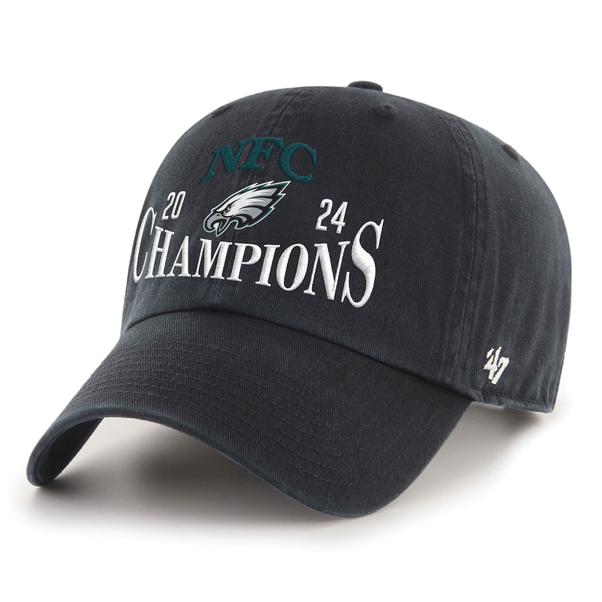 mens 47 black philadelphia eagles 2024 nfc champions cleanup adjustable hat | NFL Jerseys & Hats Collection at Eagles Jerseys