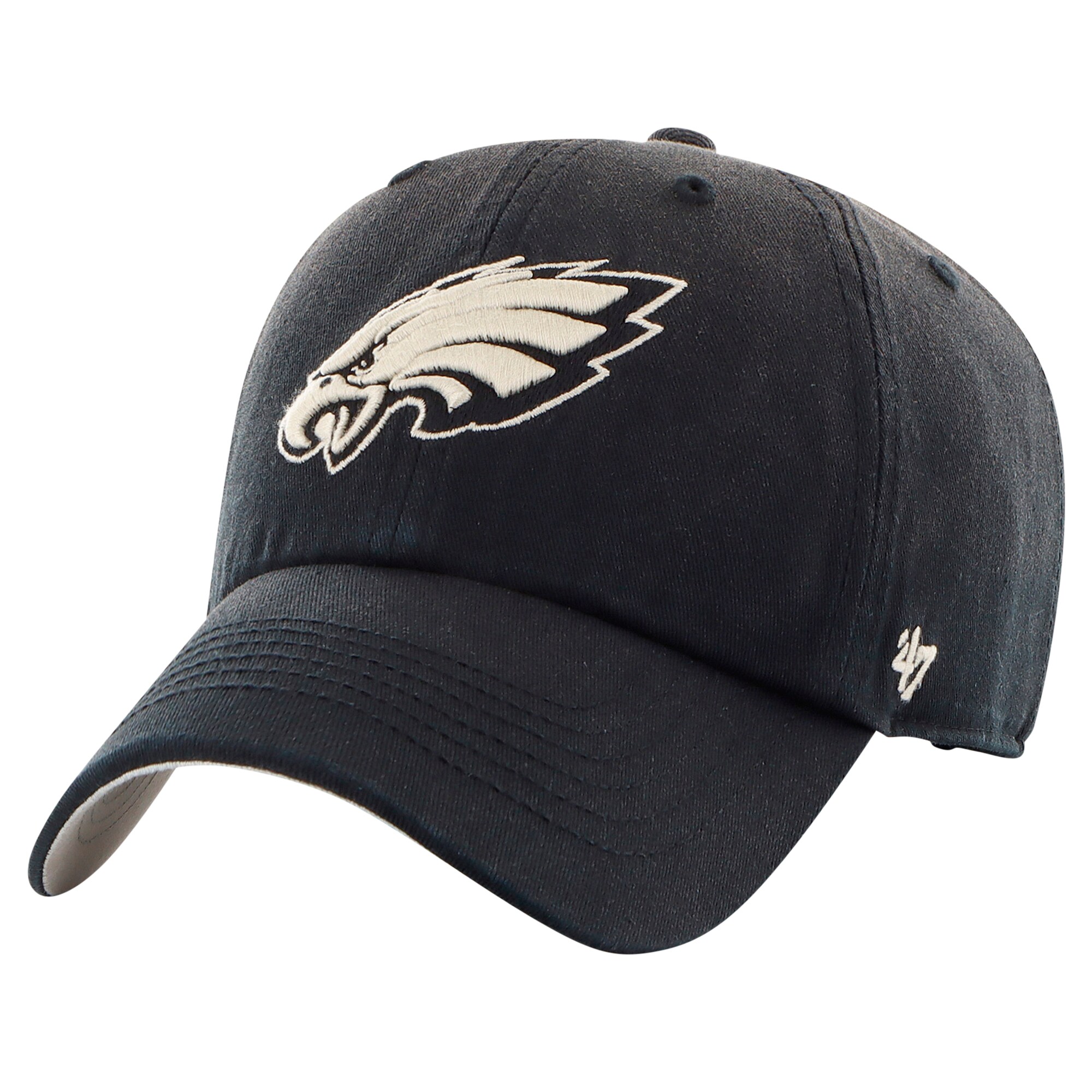 mens 47 black philadelphia eagles dusted relaxed clean up adjustable hat | NFL Jerseys & Hats Collection at Eagles Jerseys