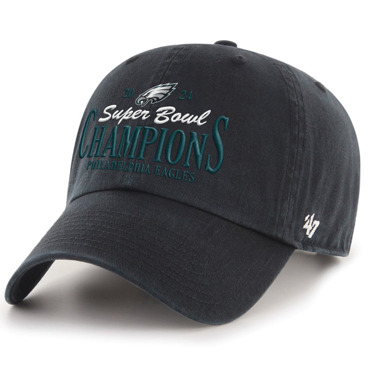 mens 47 black philadelphia eagles super bowl lix champions clean up adjustable hat | NFL Jerseys & Hats Collection at Eagles Jerseys