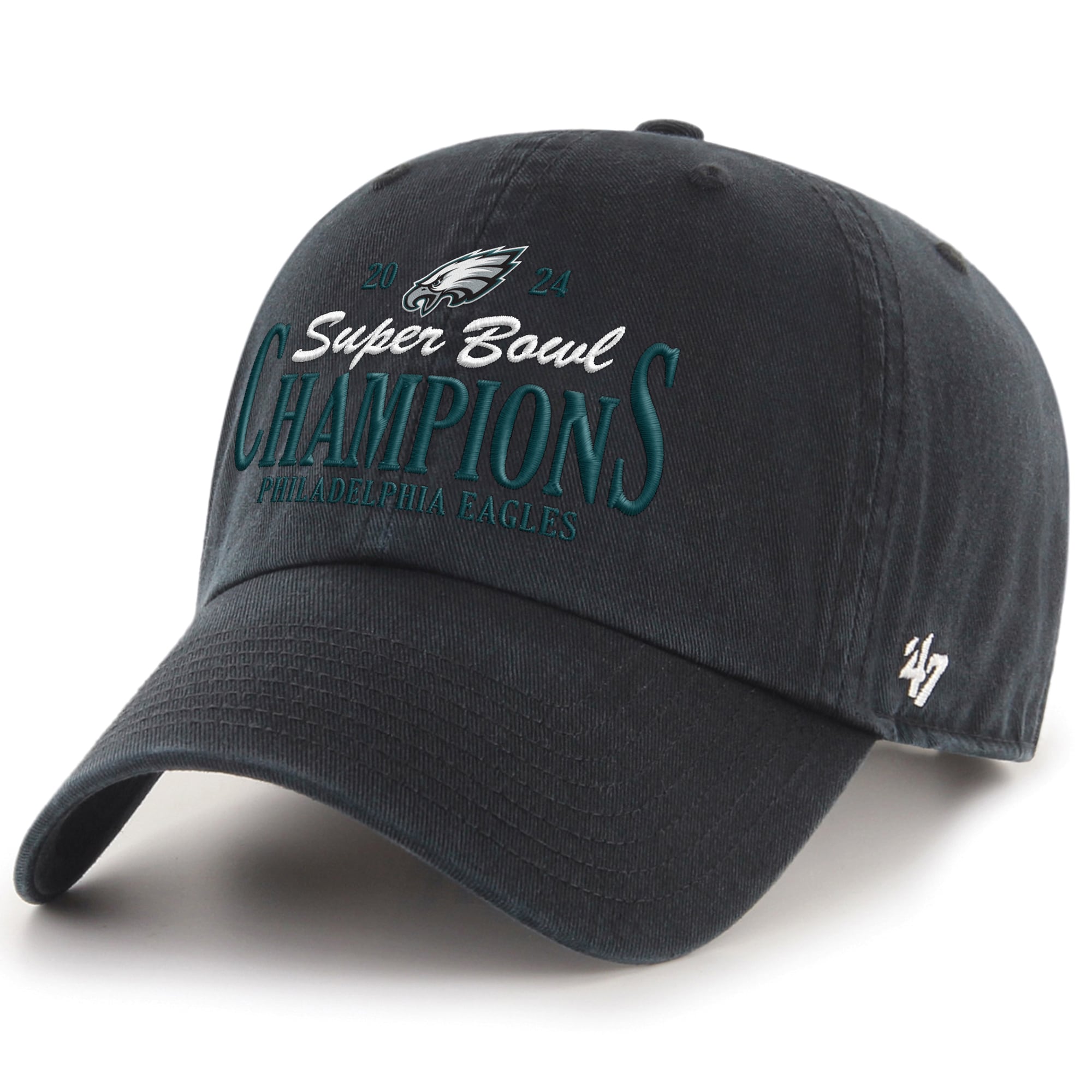 mens 47 black philadelphia eagles super bowl lix champions clean up adjustable hat | NFL Jerseys & Hats Collection at Eagles Jerseys