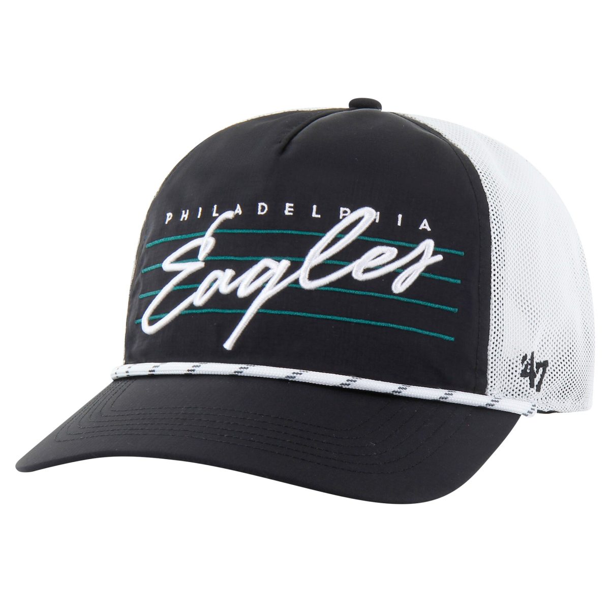 mens 47 blackwhite philadelphia eagles downburst relaxed hitch trucker adjustable hat | NFL Jerseys & Hats Collection at Eagles Jerseys