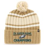 mens 47 khaki philadelphia eagles two-time super bowl champions plateau cuffed knit with pom | NFL Jerseys & Hats Collection at Eagles Jerseys