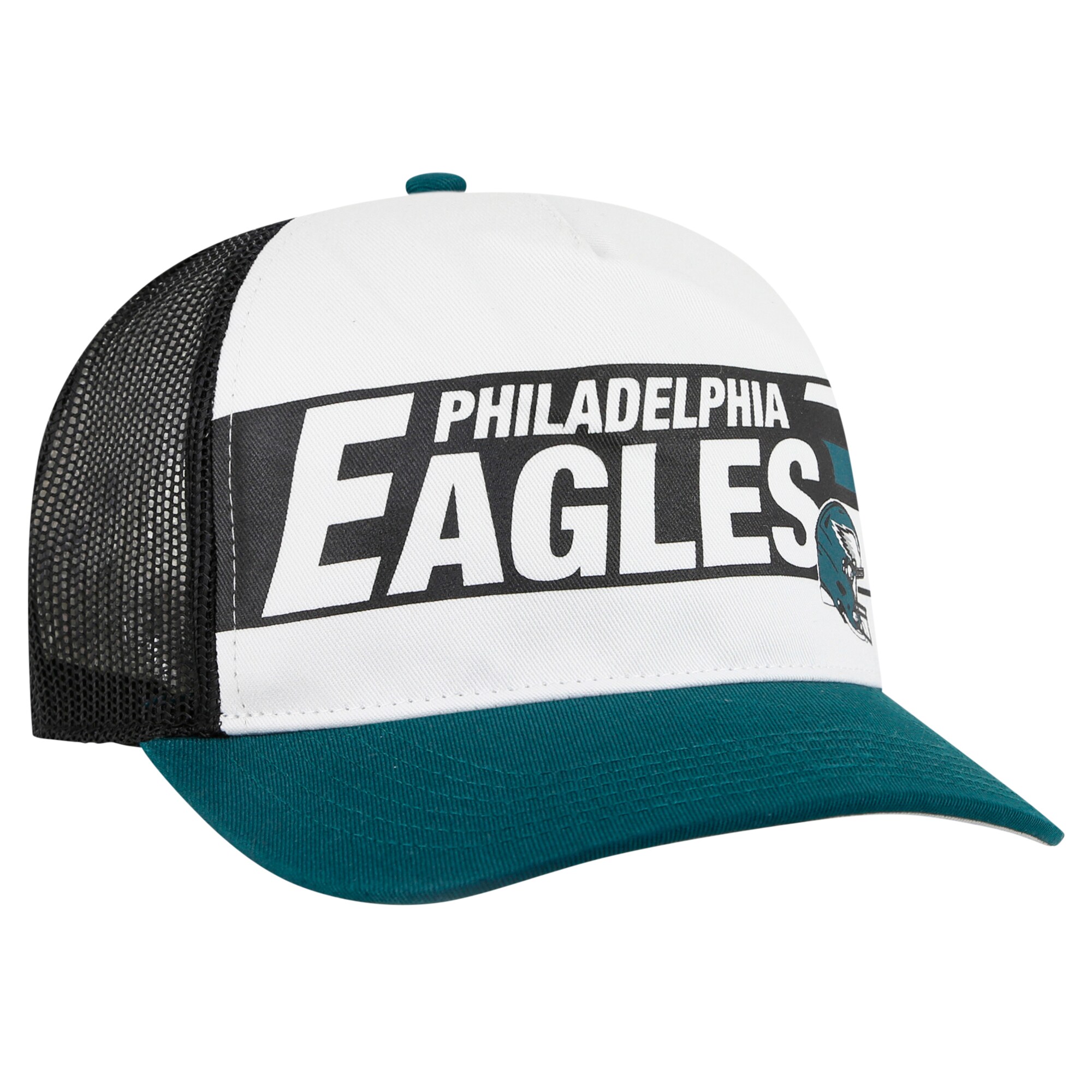 mens 47 whitemidnight green philadelphia eagles stack line hitch trucker adjustable hat | NFL Jerseys & Hats Collection at Eagles Jerseys