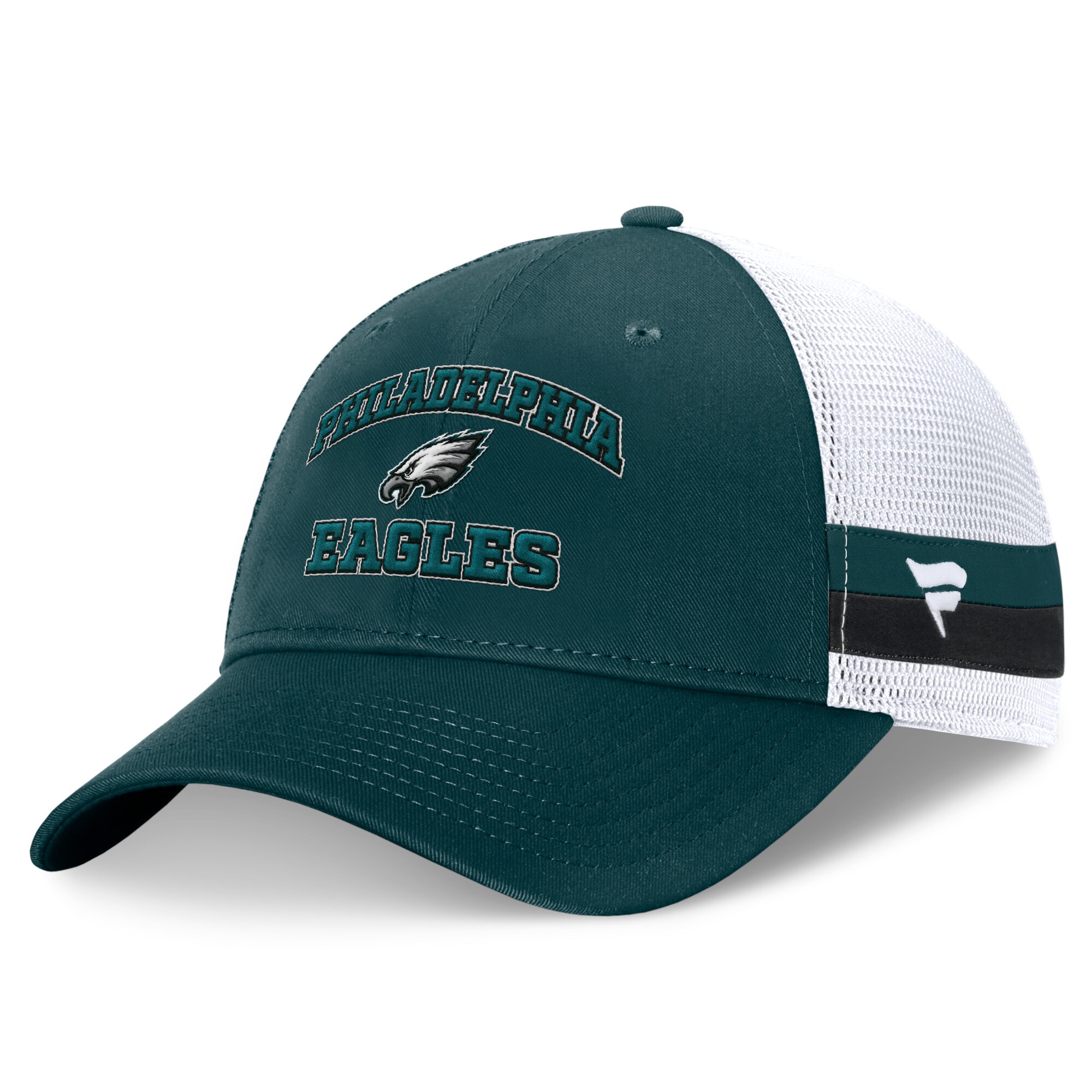 mens fanatics midnight greenwhite philadelphia eagles fundamentals side stripe trucker adjustable hat | NFL Jerseys & Hats Collection at Eagles Jerseys