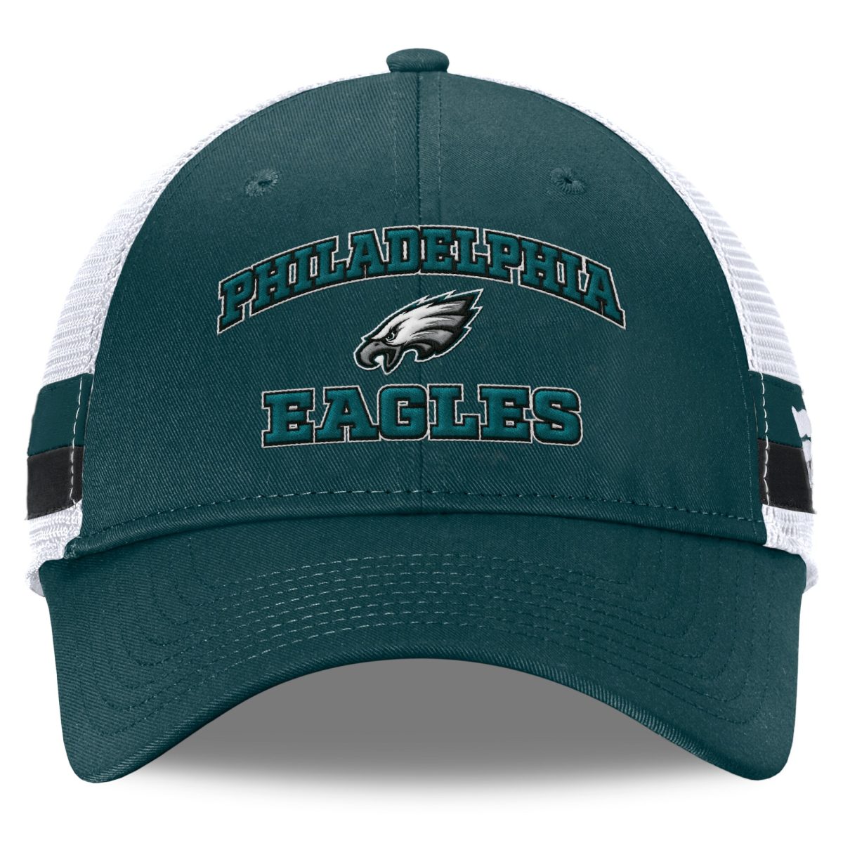 mens fanatics midnight greenwhite philadelphia eagles fundamentals side stripe trucker adjustable hat | NFL Jerseys & Hats Collection at Eagles Jerseys