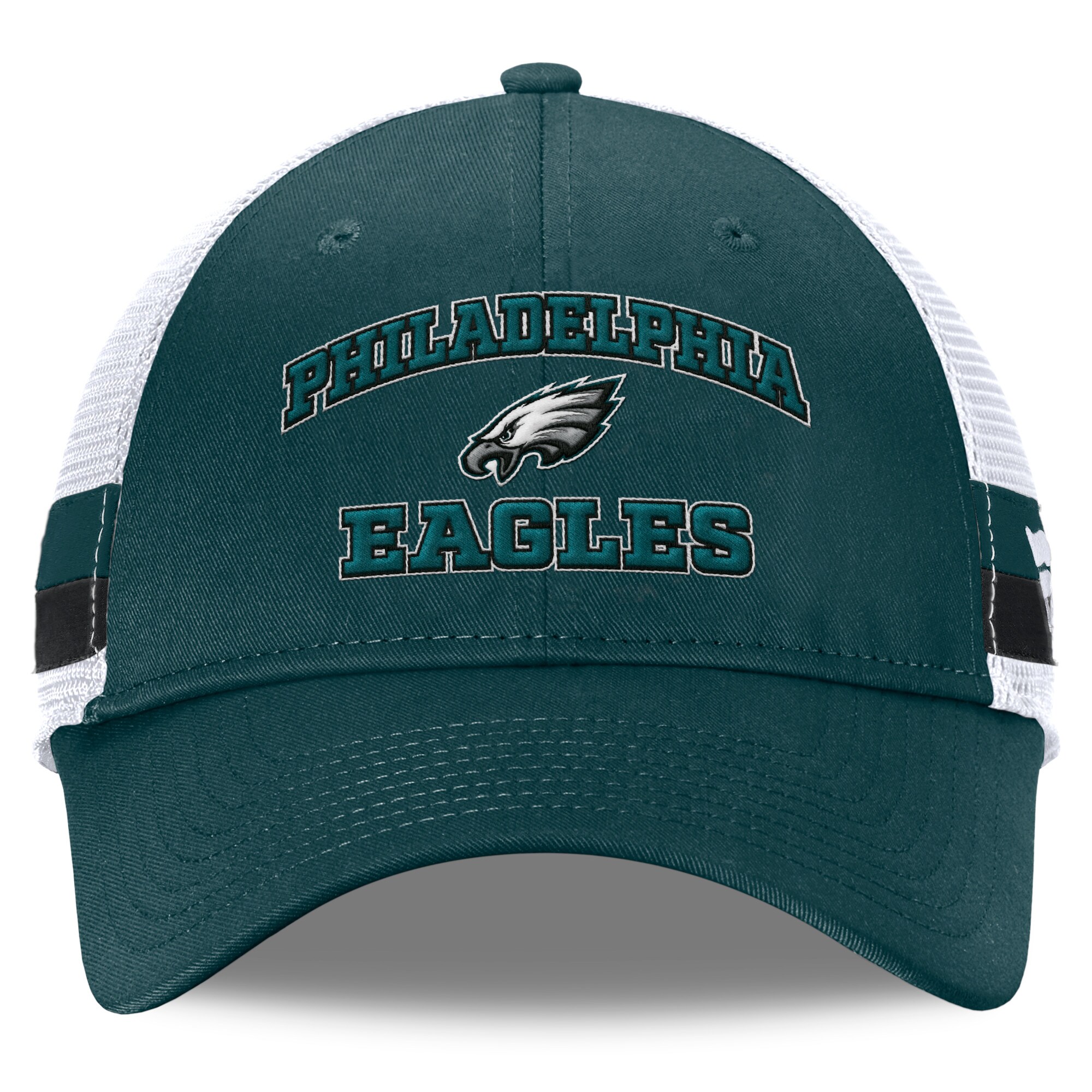 mens fanatics midnight greenwhite philadelphia eagles fundamentals side stripe trucker adjustable hat | NFL Jerseys & Hats Collection at Eagles Jerseys