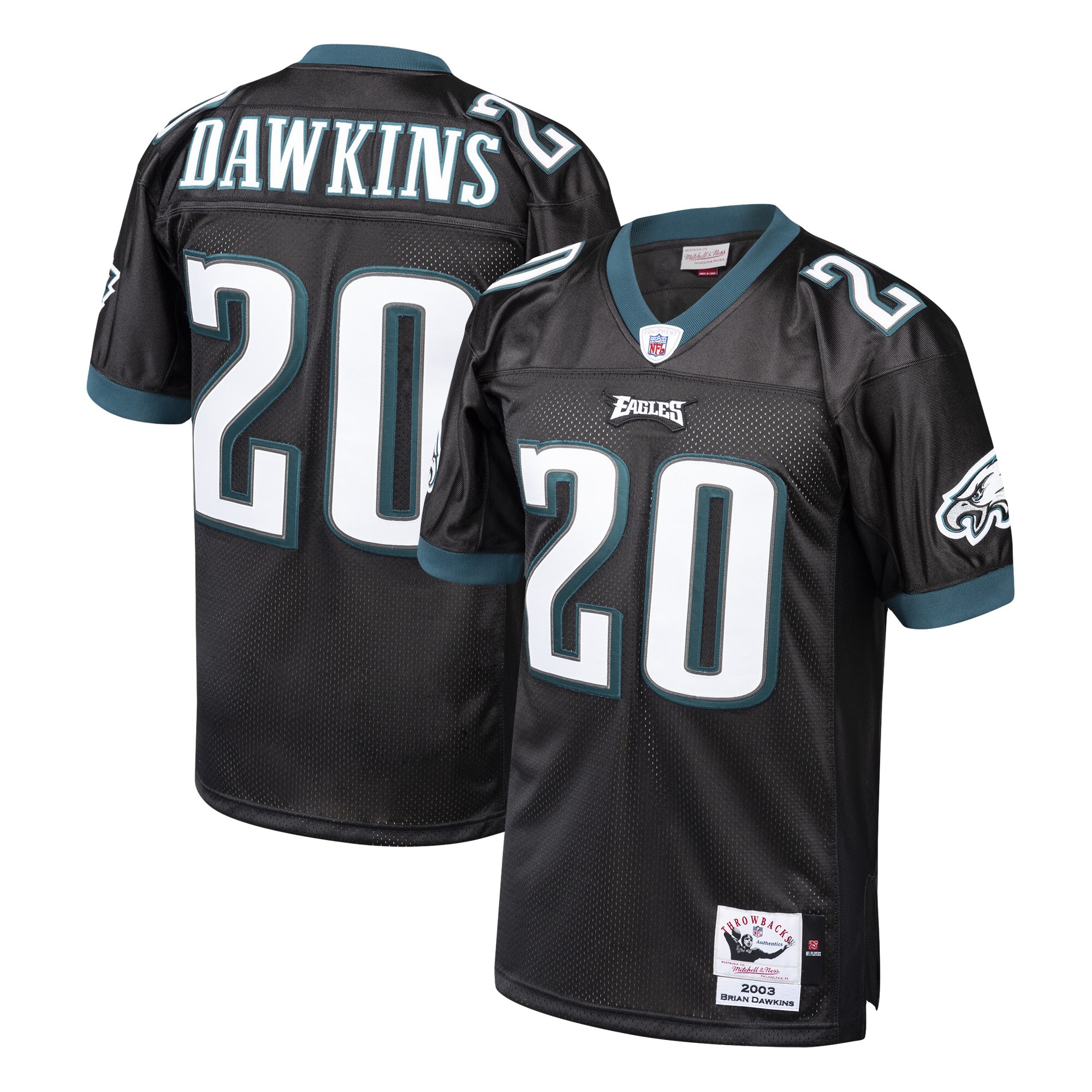 mens mitchell  ness brian dawkins black philadelphia eagles 2003 authentic throwback retired player jersey | NFL Jerseys & Hats Collection at Eagles Jerseys