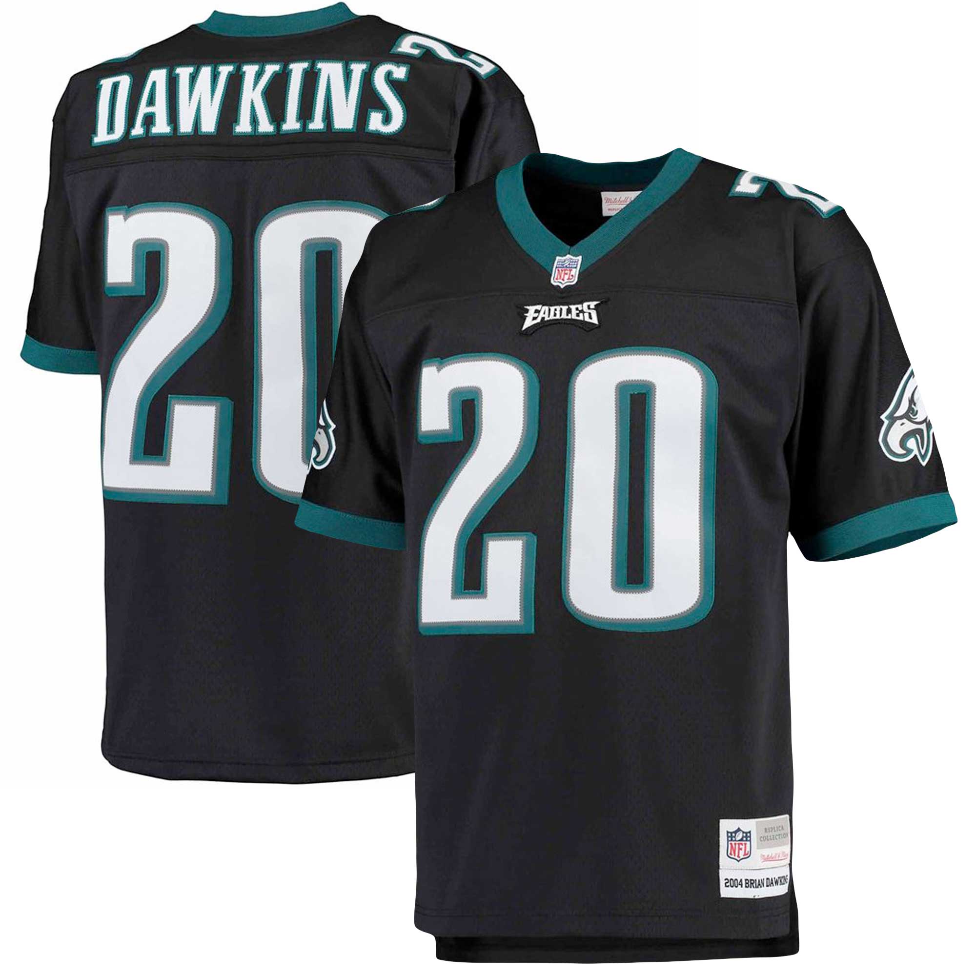 mens mitchell  ness brian dawkins black philadelphia eagles big  tall 2004 retired player replica jersey | NFL Jerseys & Hats Collection at Eagles Jerseys