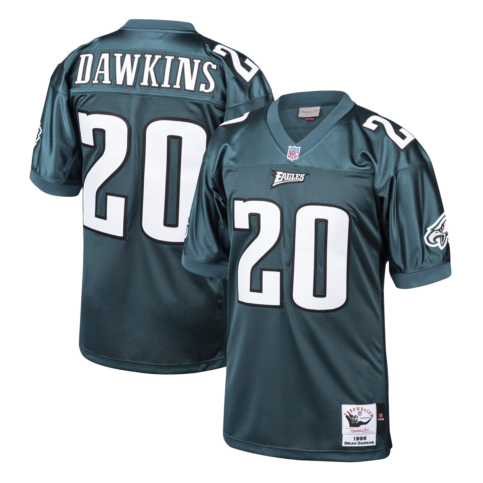 mens mitchell  ness brian dawkins green philadelphia eagles 1996 authentic throwback retired player jersey | NFL Jerseys & Hats Collection at Eagles Jerseys