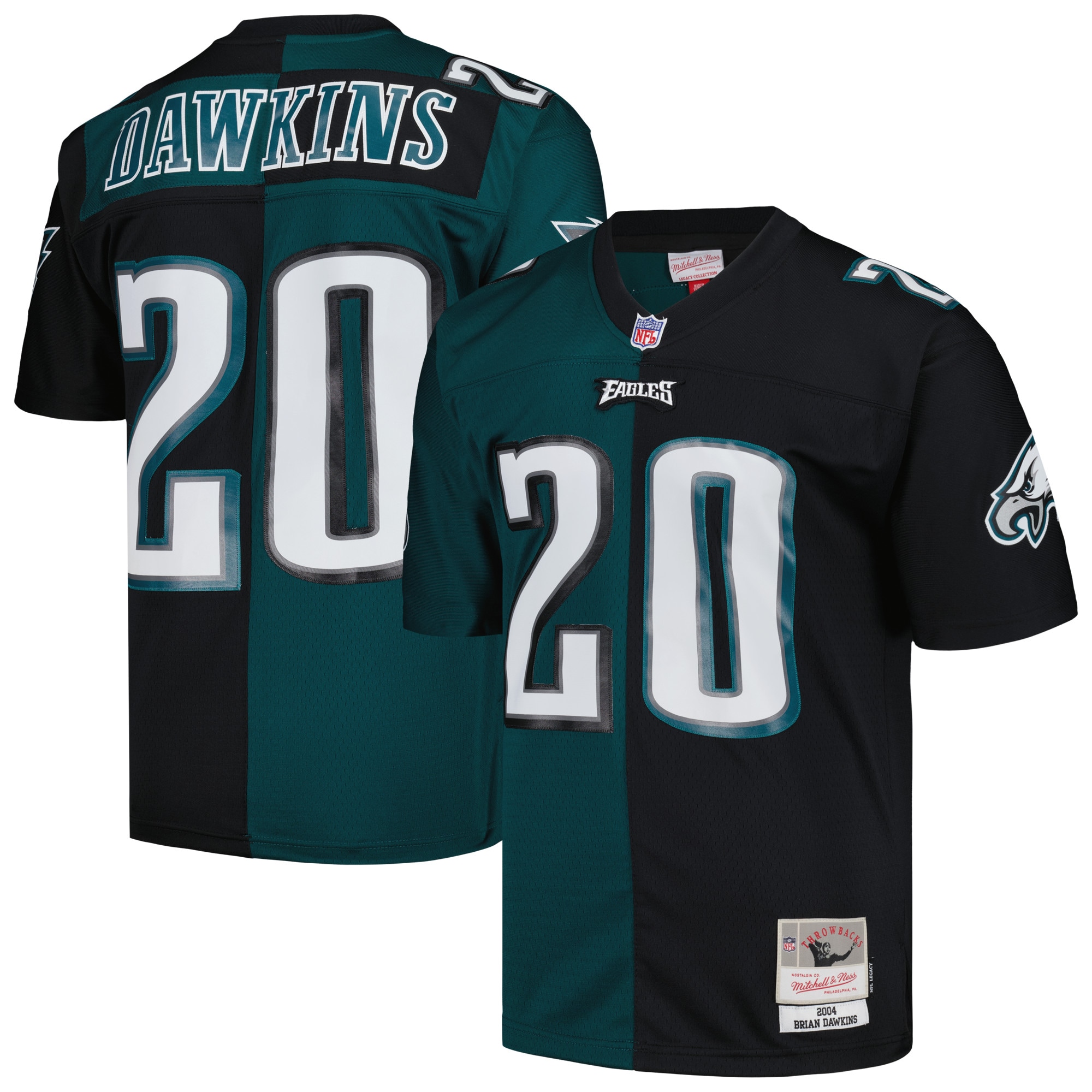 mens mitchell  ness brian dawkins midnight greenblack philadelphia eagles 2004 split legacy replica jersey | NFL Jerseys & Hats Collection at Eagles Jerseys