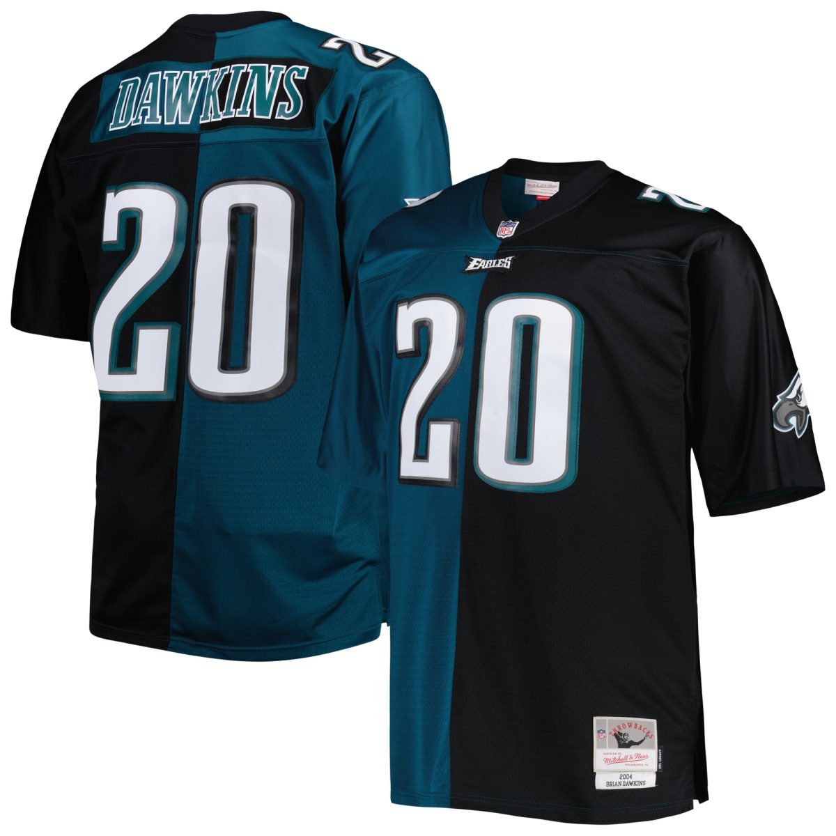 mens mitchell  ness brian dawkins midnight greenblack philadelphia eagles big  tall split legacy retired player replica jersey | NFL Jerseys & Hats Collection at Eagles Jerseys
