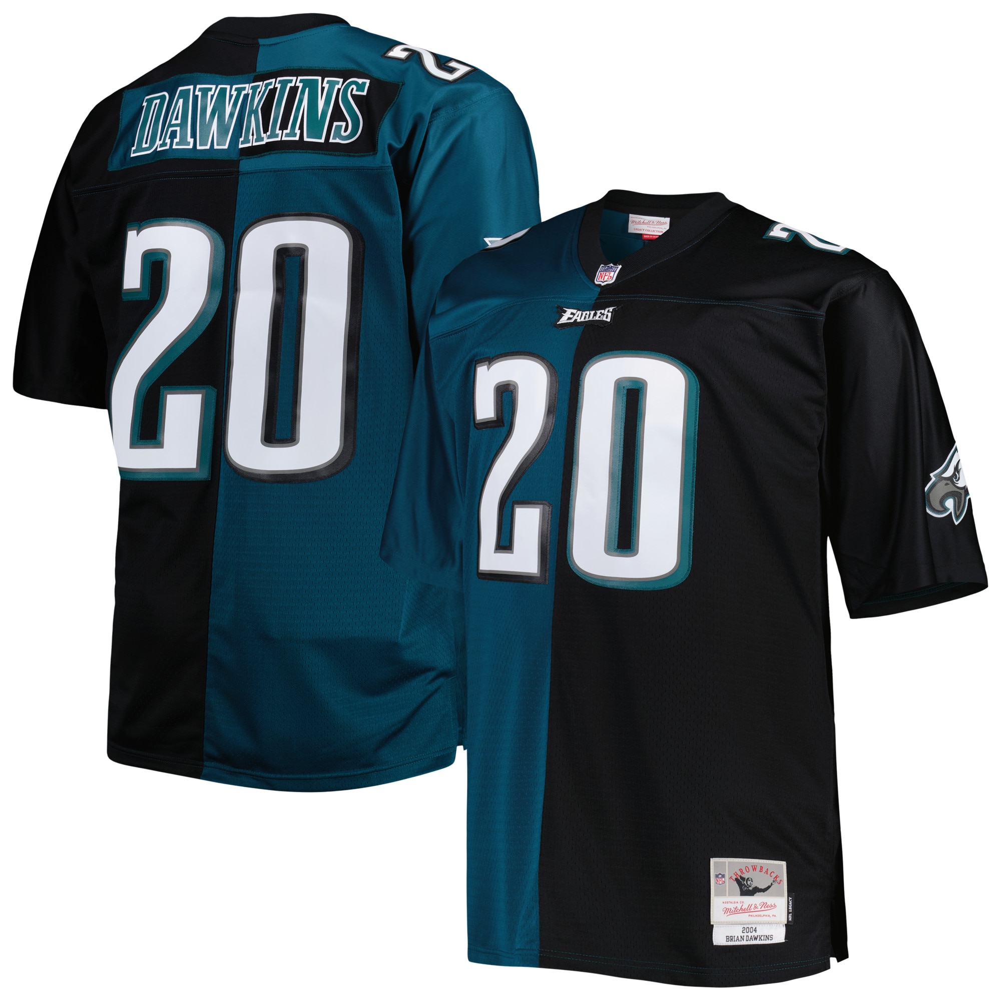 mens mitchell  ness brian dawkins midnight greenblack philadelphia eagles big  tall split legacy retired player replica jersey | NFL Jerseys & Hats Collection at Eagles Jerseys