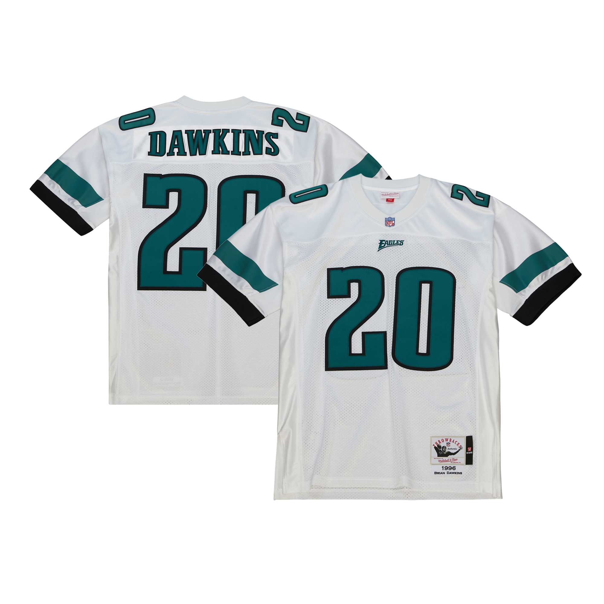 mens mitchell  ness brian dawkins white philadelphia eagles 1996 authentic throwback retired player jersey | NFL Jerseys & Hats Collection at Eagles Jerseys