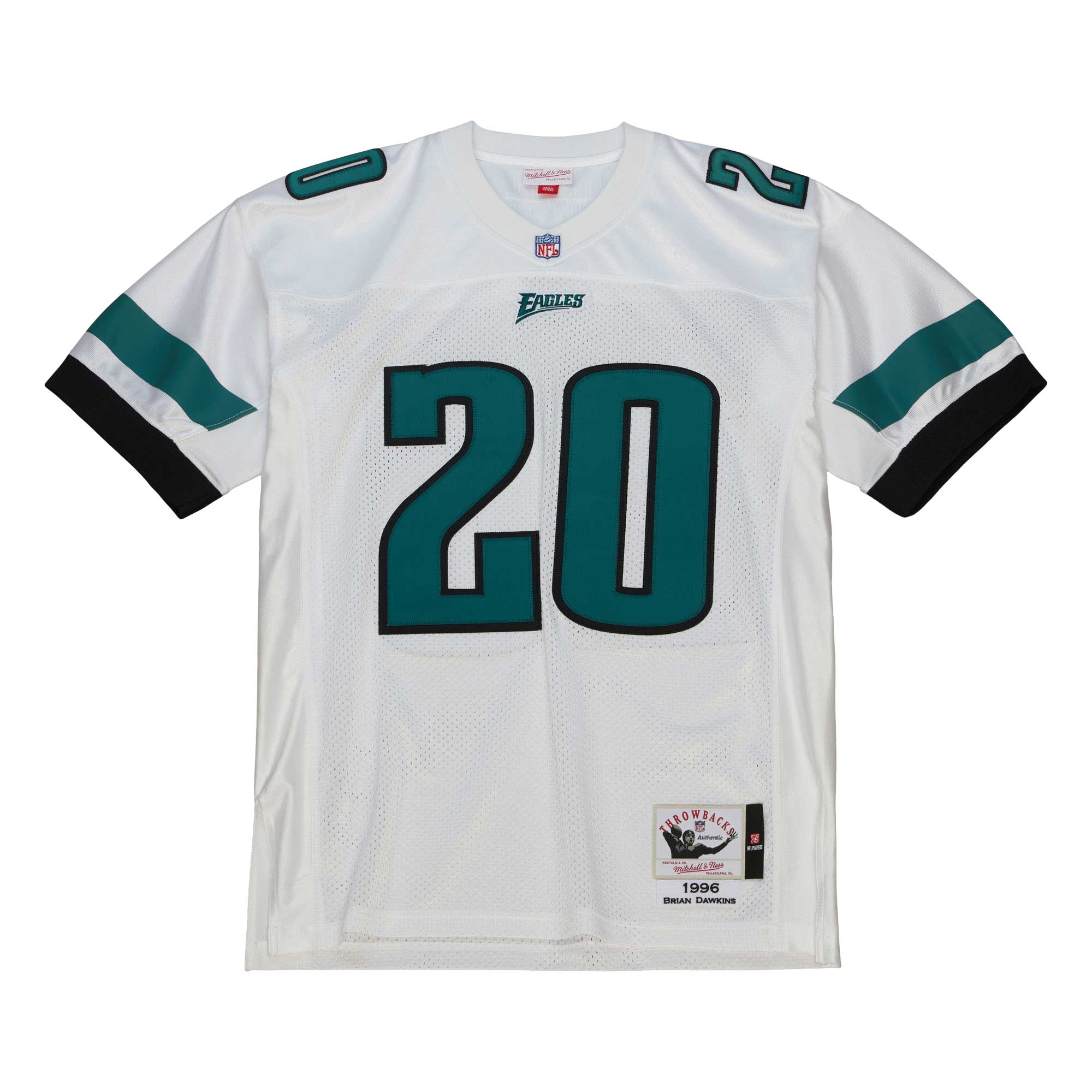 mens mitchell  ness brian dawkins white philadelphia eagles 1996 authentic throwback retired player jersey | NFL Jerseys & Hats Collection at Eagles Jerseys