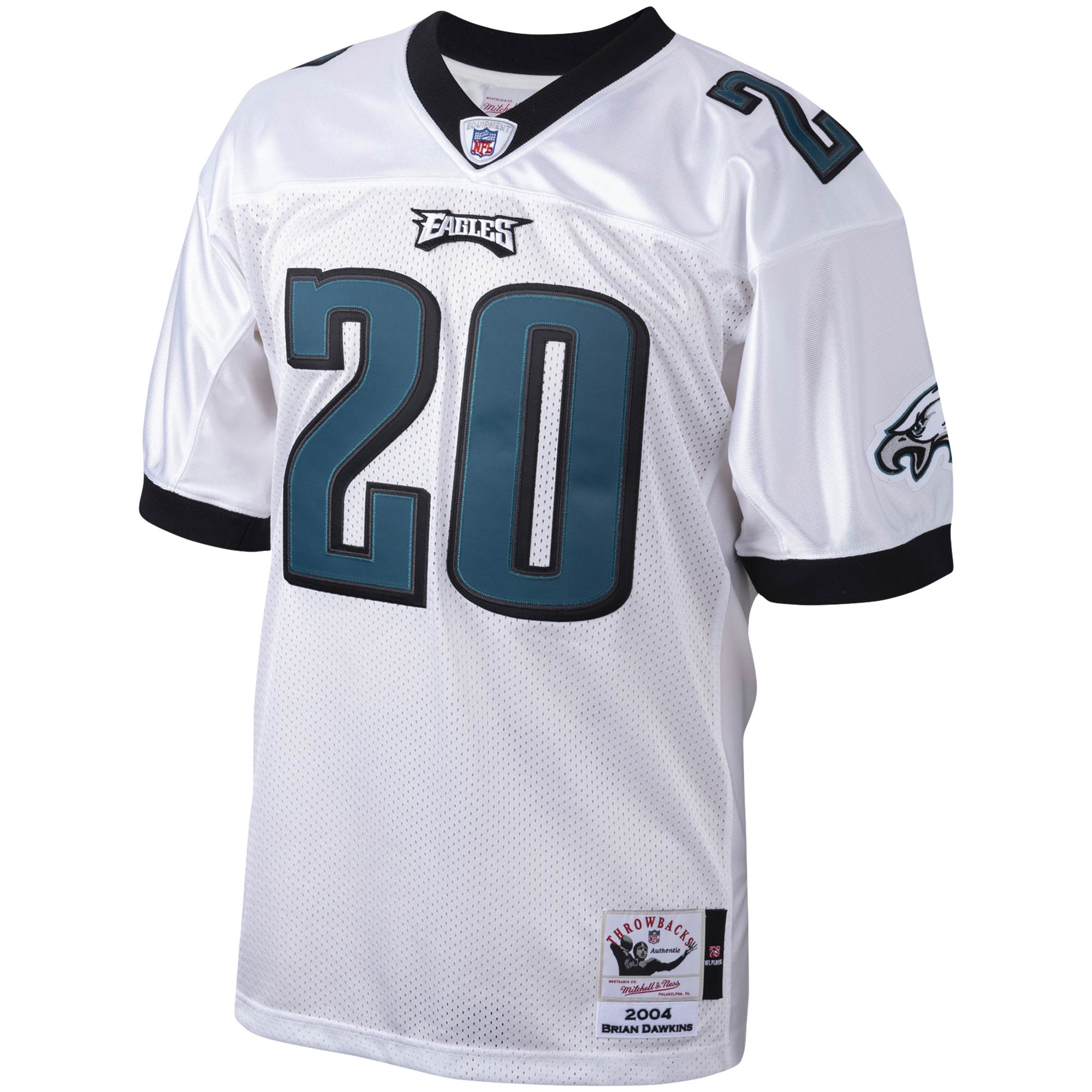 mens mitchell  ness brian dawkins white philadelphia eagles 2004 authentic throwback retired player jersey | NFL Jerseys & Hats Collection at Eagles Jerseys