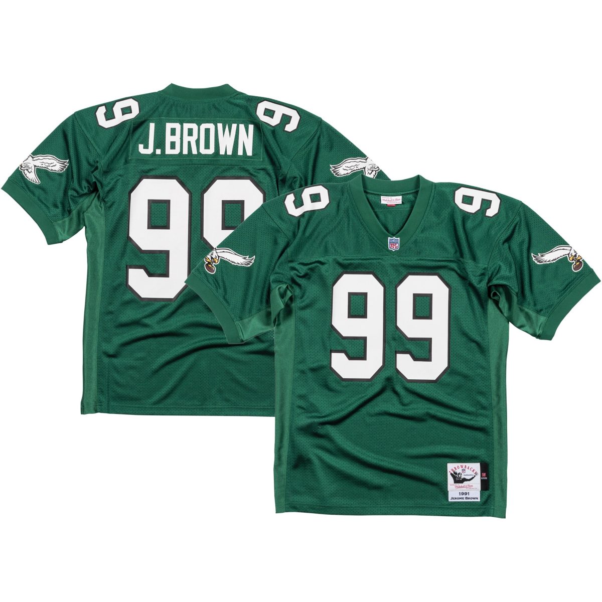 mens mitchell  ness jerome brown kelly green philadelphia eagles 1991 authentic jersey | NFL Jerseys & Hats Collection at Eagles Jerseys