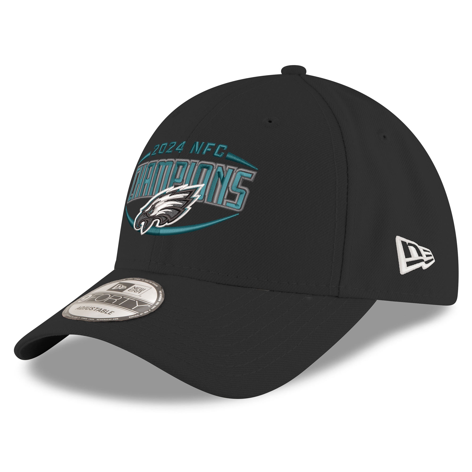 mens new era black philadelphia eagles 2024 nfc champions 9forty adjustable hat | NFL Jerseys & Hats Collection at Eagles Jerseys
