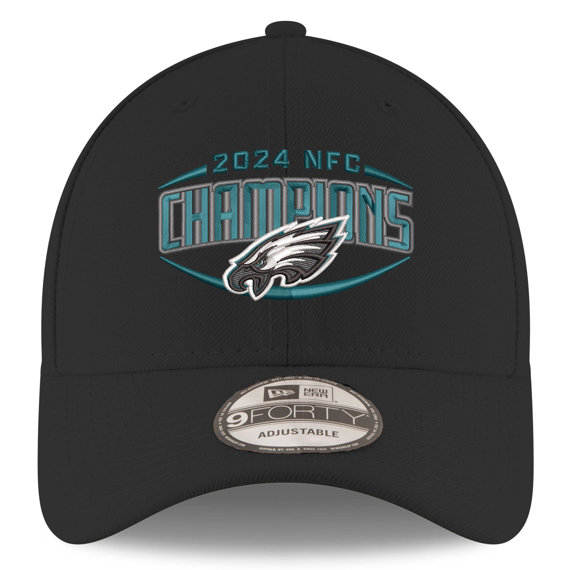 mens new era black philadelphia eagles 2024 nfc champions 9forty adjustable hat | NFL Jerseys & Hats Collection at Eagles Jerseys