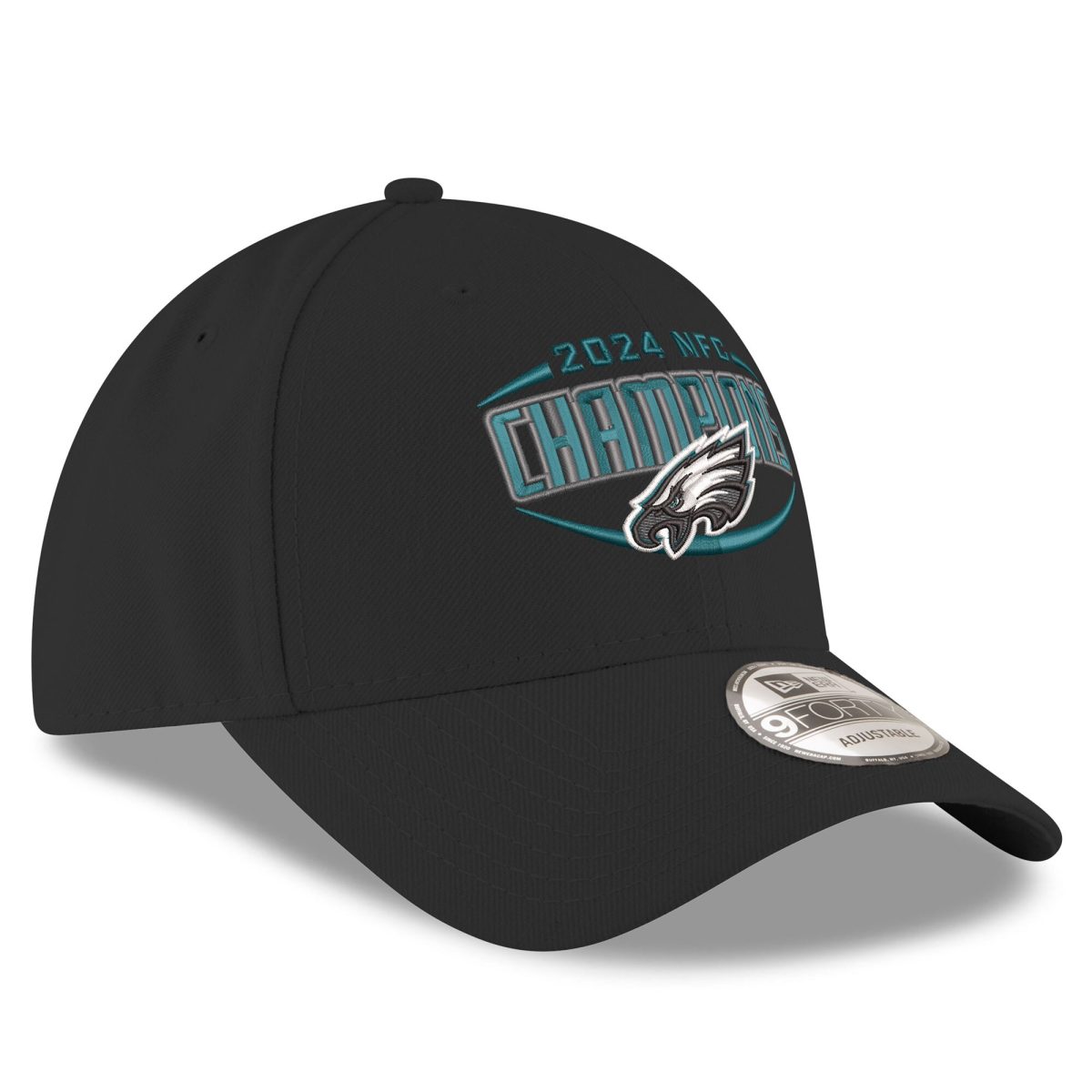 mens new era black philadelphia eagles 2024 nfc champions 9forty adjustable hat | NFL Jerseys & Hats Collection at Eagles Jerseys