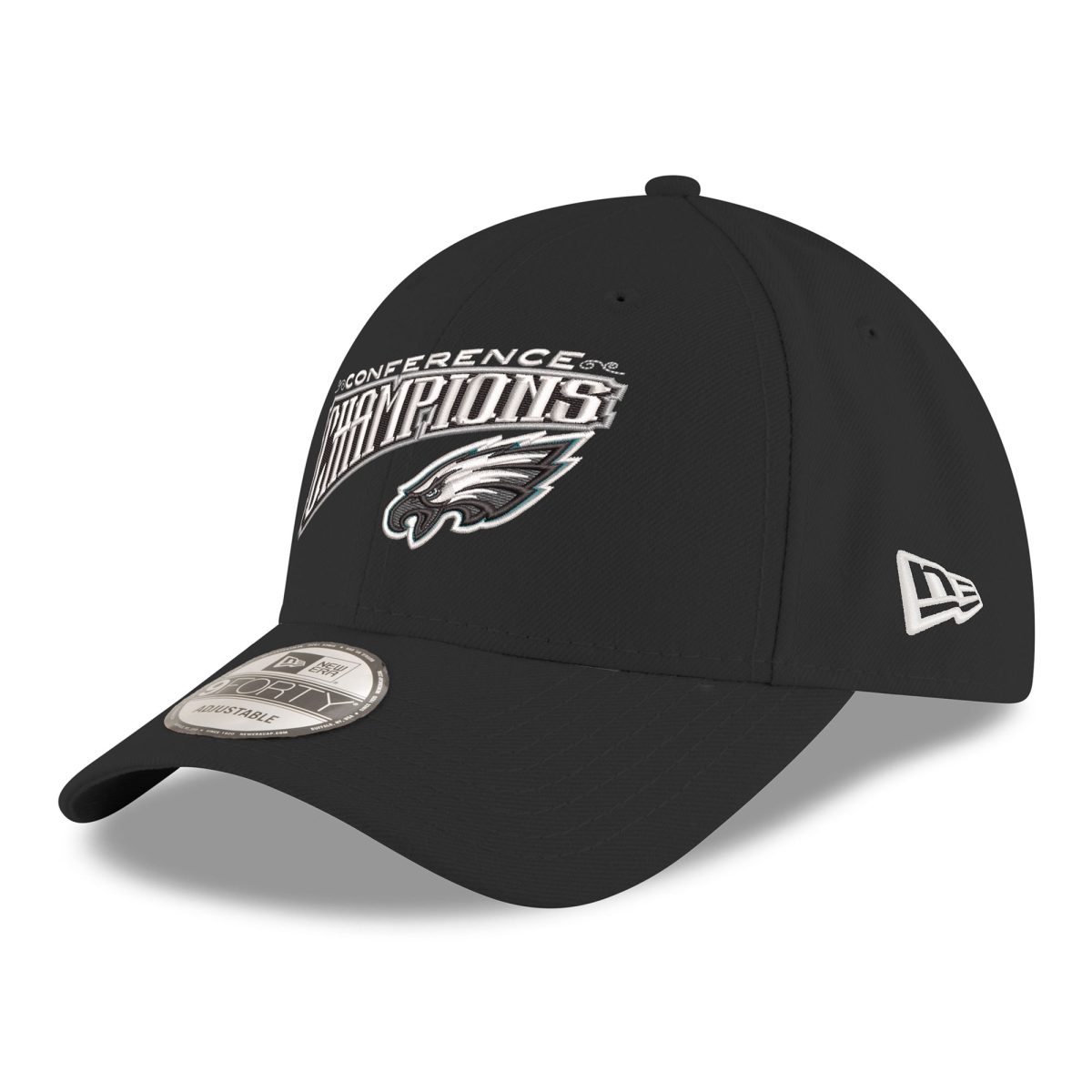 mens new era black philadelphia eagles 2024 nfc champions replica 9forty adjustable hat | NFL Jerseys & Hats Collection at Eagles Jerseys