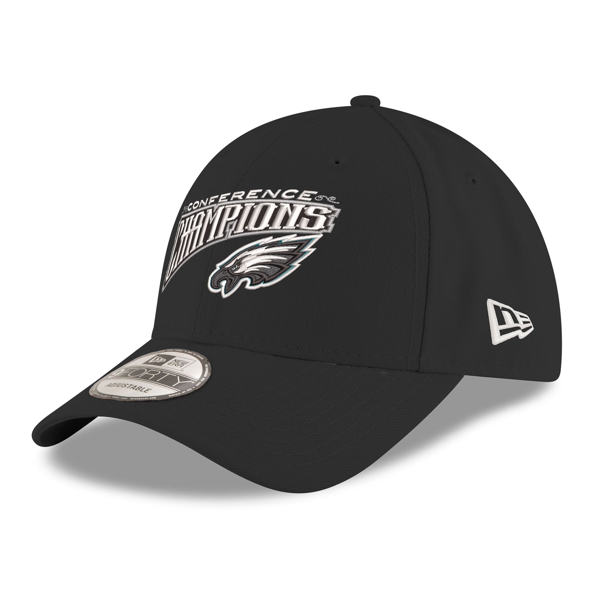 mens new era black philadelphia eagles 2024 nfc champions replica 9forty adjustable hat | NFL Jerseys & Hats Collection at Eagles Jerseys
