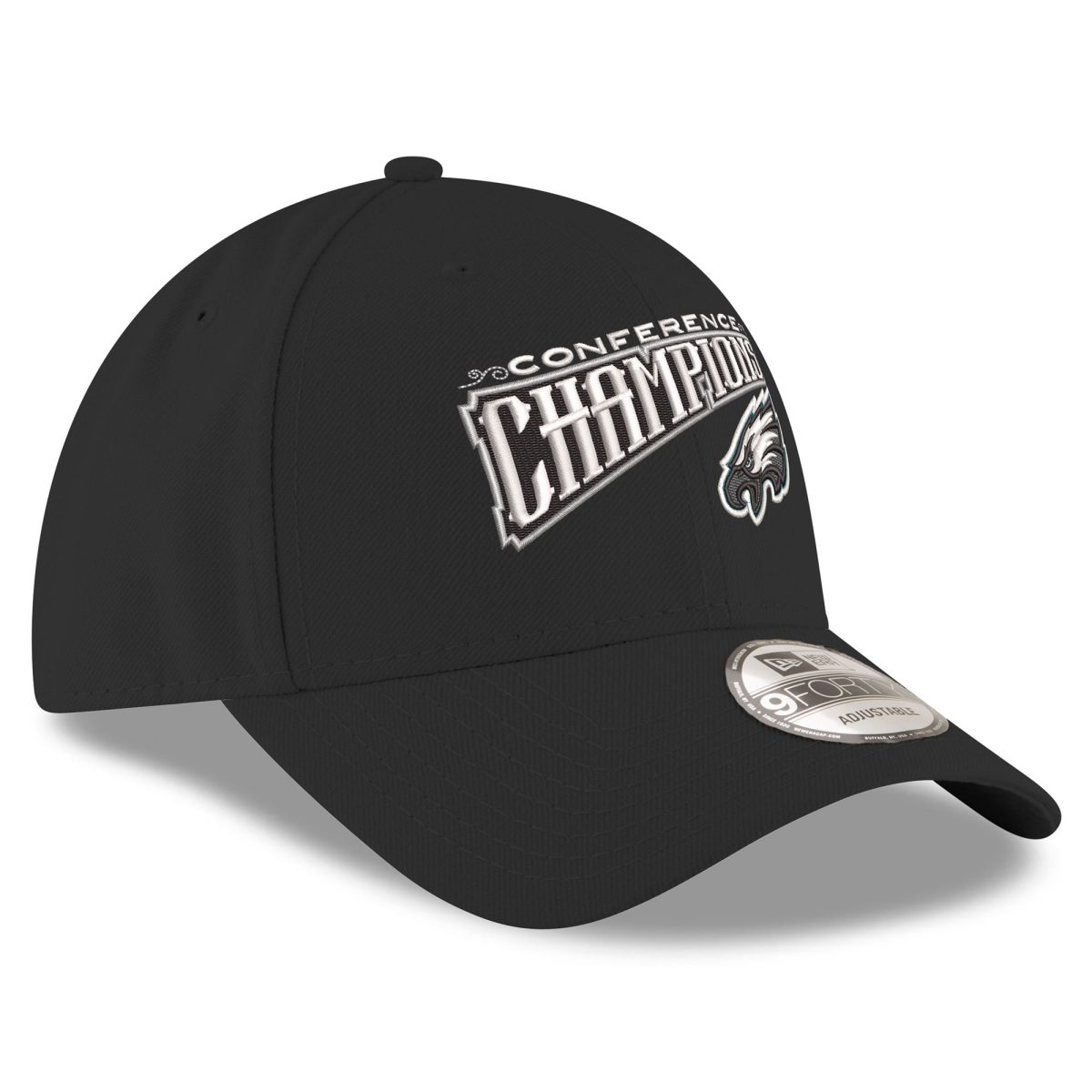mens new era black philadelphia eagles 2024 nfc champions replica 9forty adjustable hat | NFL Jerseys & Hats Collection at Eagles Jerseys