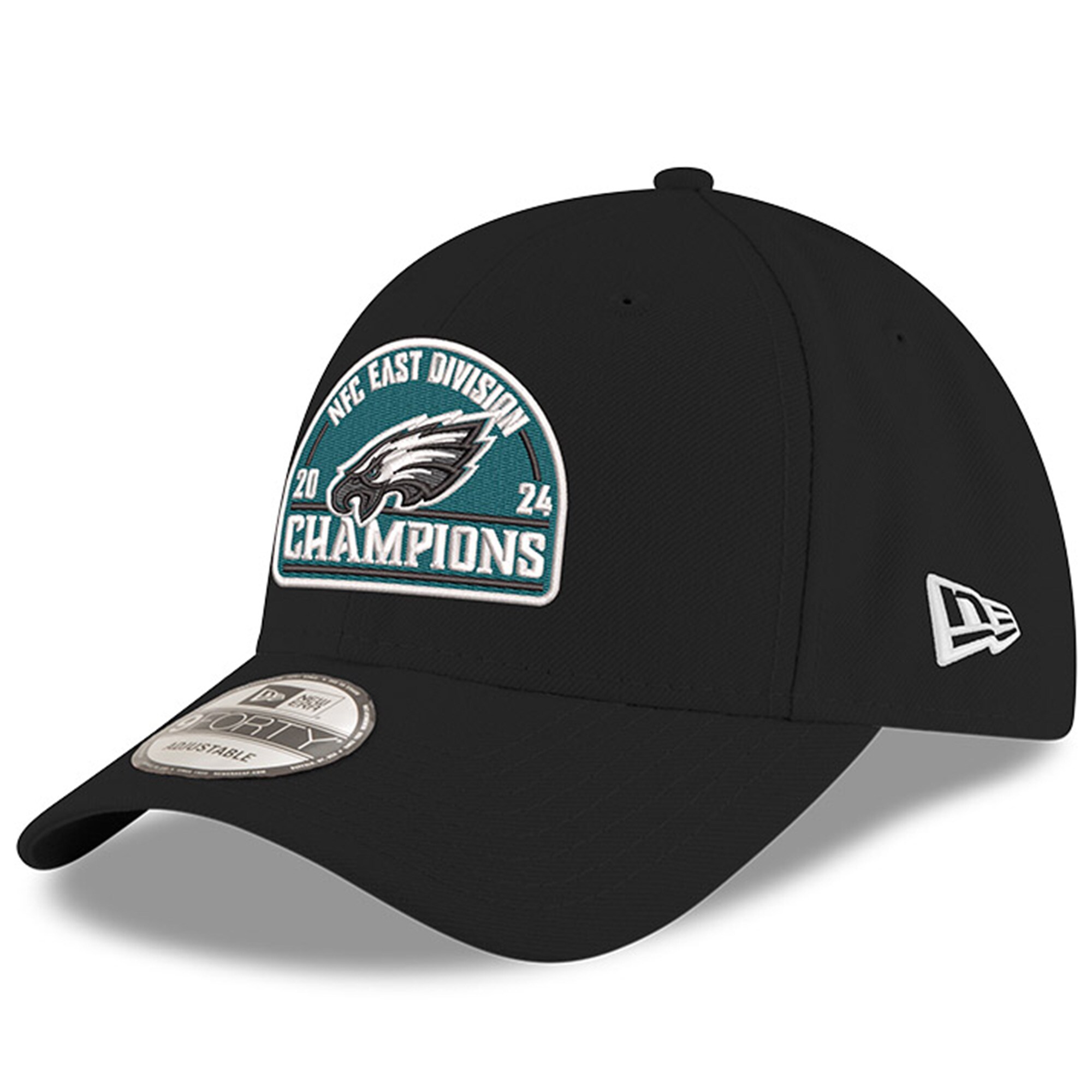 mens new era black philadelphia eagles 2024 nfc east division champions 9forty adjustable hat | NFL Jerseys & Hats Collection at Eagles Jerseys