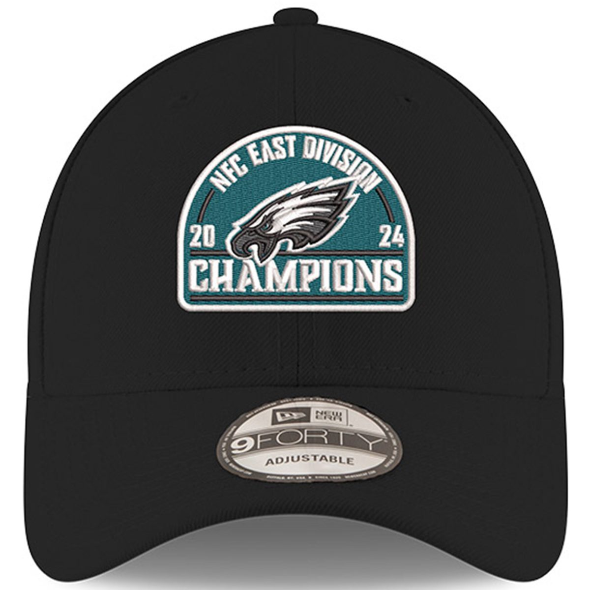 mens new era black philadelphia eagles 2024 nfc east division champions 9forty adjustable hat | NFL Jerseys & Hats Collection at Eagles Jerseys