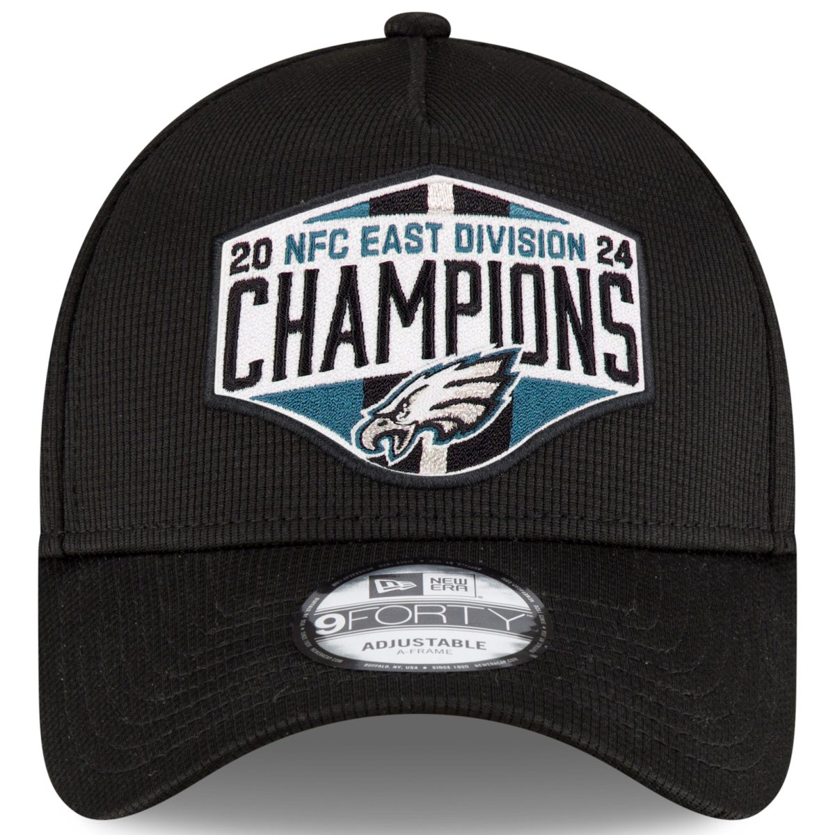 mens new era black philadelphia eagles 2024 nfc east division champions locker room 9forty adjustable hat | NFL Jerseys & Hats Collection at Eagles Jerseys
