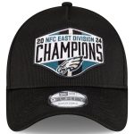 mens new era black philadelphia eagles 2024 nfc east division champions locker room 9forty adjustable hat | NFL Jerseys & Hats Collection at Eagles Jerseys