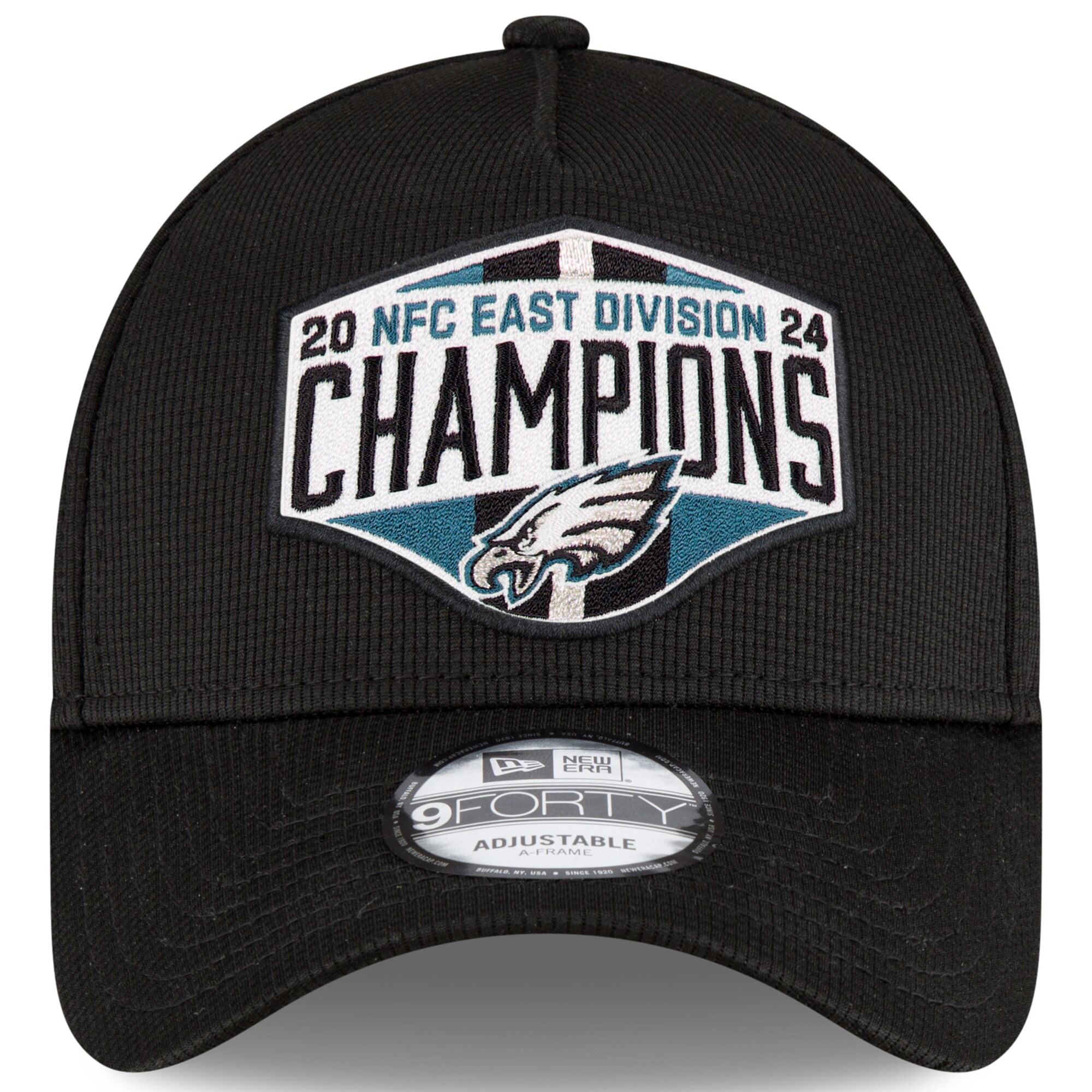 mens new era black philadelphia eagles 2024 nfc east division champions locker room 9forty adjustable hat | NFL Jerseys & Hats Collection at Eagles Jerseys