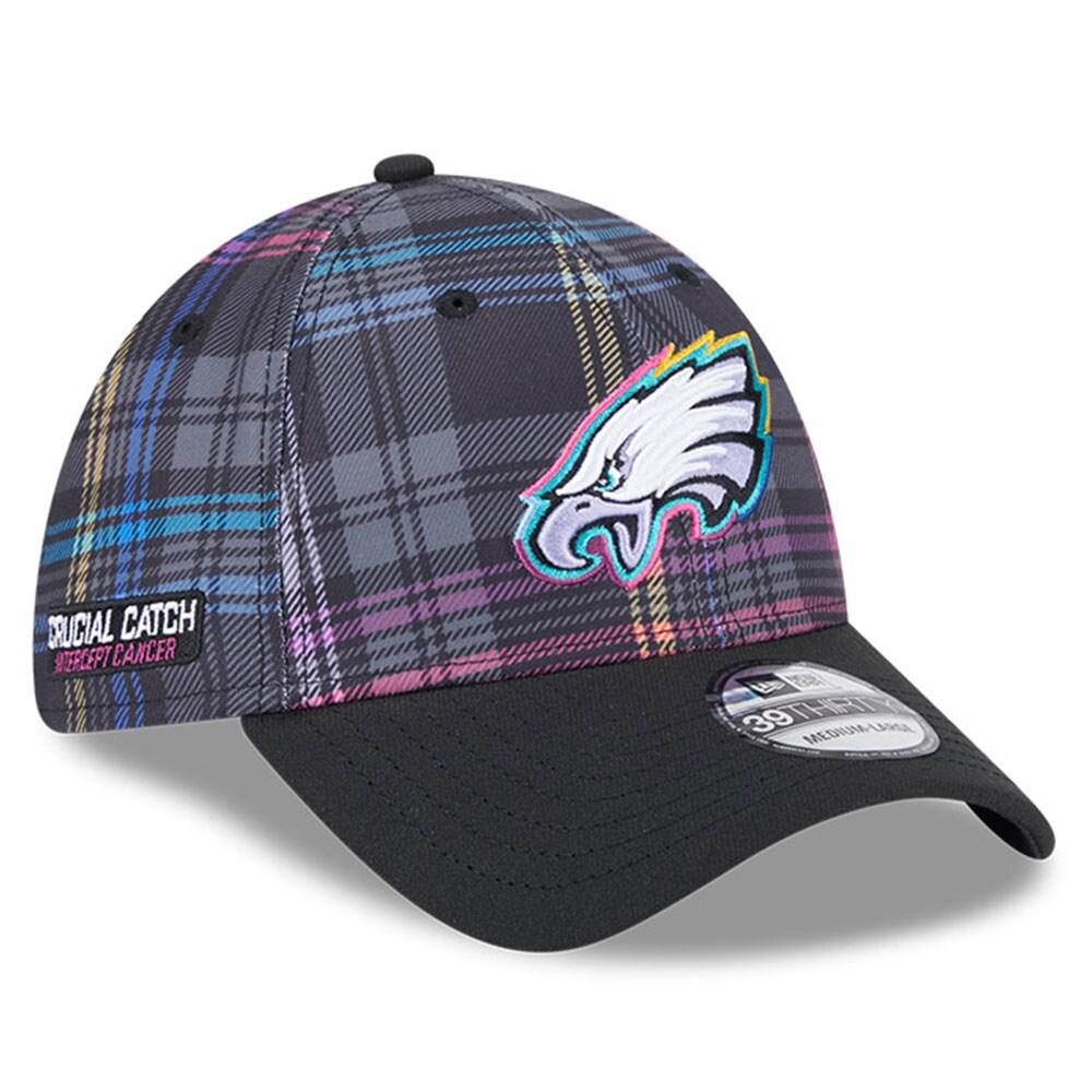 mens new era black philadelphia eagles 2024 nfl crucial catch plaid 39thirty flex hat | NFL Jerseys & Hats Collection at Eagles Jerseys