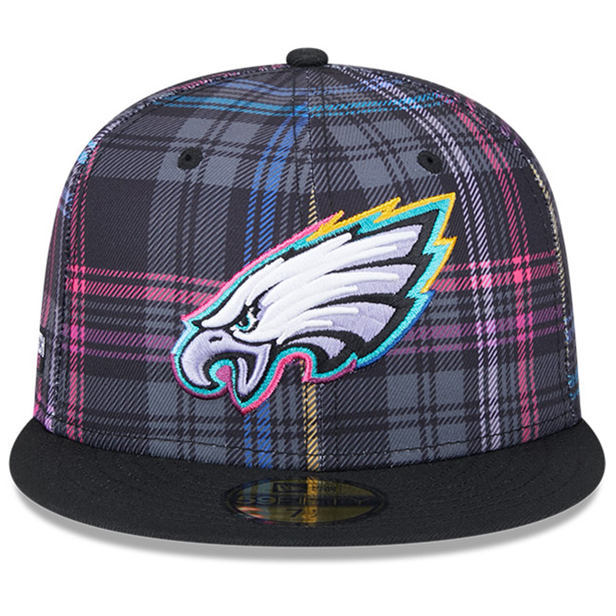 mens new era black philadelphia eagles 2024 nfl crucial catch plaid 59fifty fitted hat | NFL Jerseys & Hats Collection at Eagles Jerseys