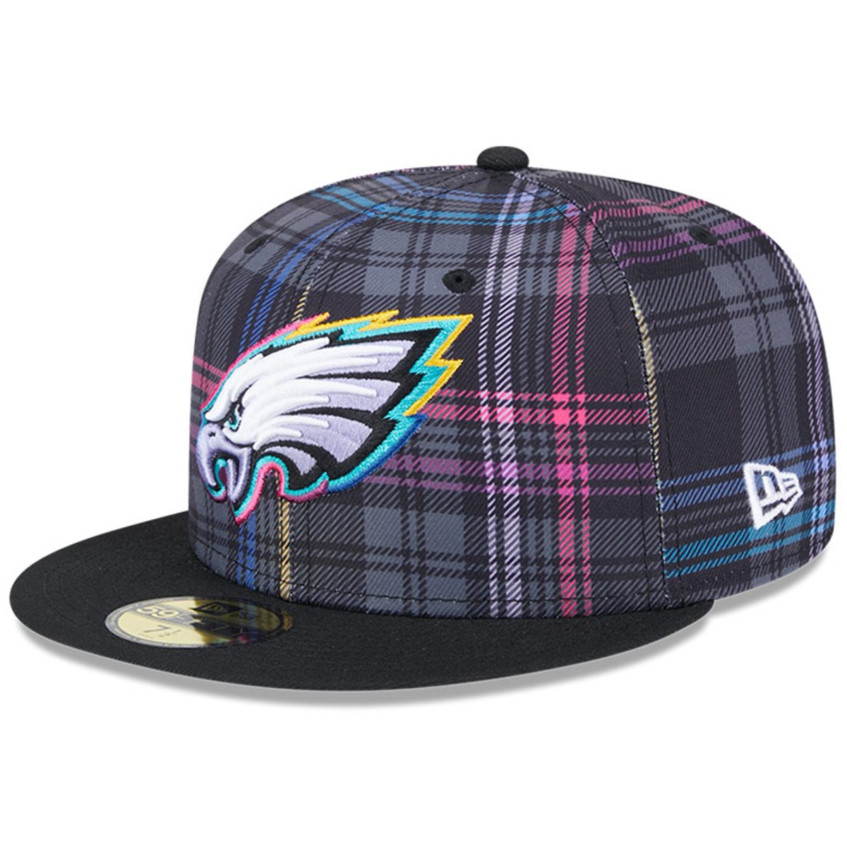 mens new era black philadelphia eagles 2024 nfl crucial catch plaid 59fifty fitted hat | NFL Jerseys & Hats Collection at Eagles Jerseys