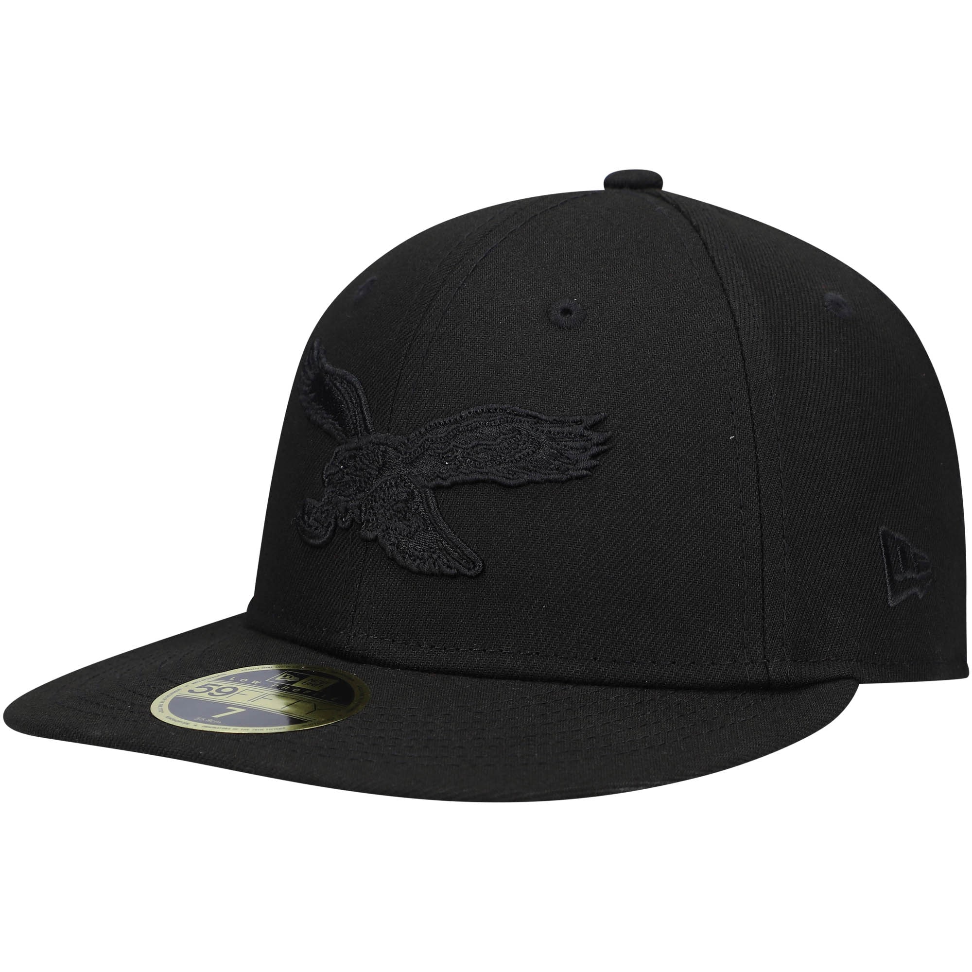 mens new era black philadelphia eagles historic logo black on black low profile 59fifty ii fitted hat | NFL Jerseys & Hats Collection at Eagles Jerseys