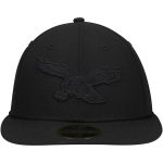 mens new era black philadelphia eagles historic logo black on black low profile 59fifty ii fitted hat | NFL Jerseys & Hats Collection at Eagles Jerseys
