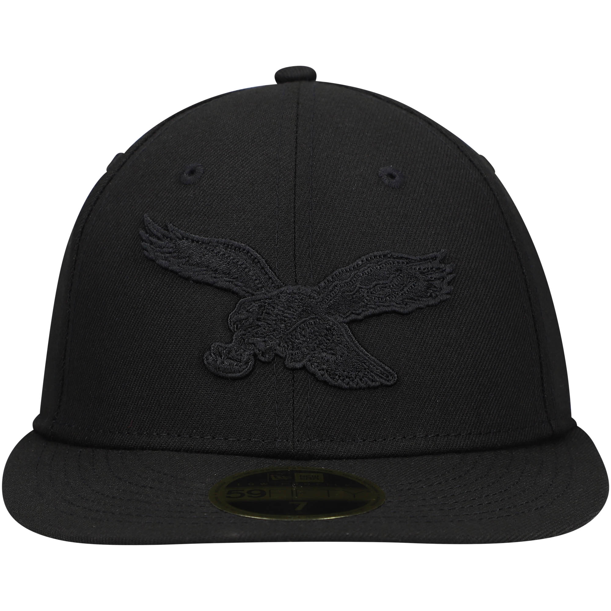 mens new era black philadelphia eagles historic logo black on black low profile 59fifty ii fitted hat | NFL Jerseys & Hats Collection at Eagles Jerseys