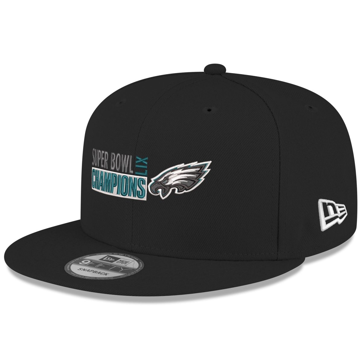 mens new era black philadelphia eagles super bowl lix champions 9fifty snapback hat | NFL Jerseys & Hats Collection at Eagles Jerseys