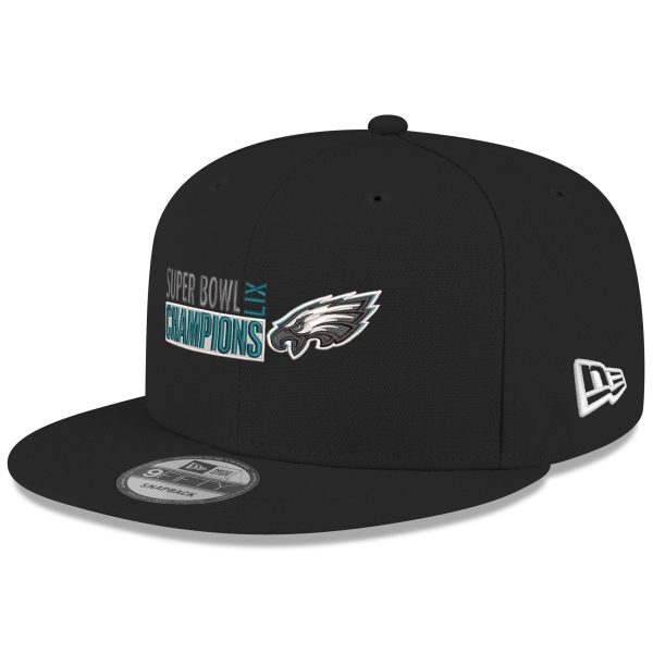 mens new era black philadelphia eagles super bowl lix champions 9fifty snapback hat | NFL Jerseys & Hats Collection at Eagles Jerseys