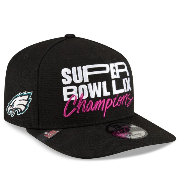 mens new era black philadelphia eagles super bowl lix champions parade a-frame 9fifty snapback hat | NFL Jerseys & Hats Collection at Eagles Jerseys