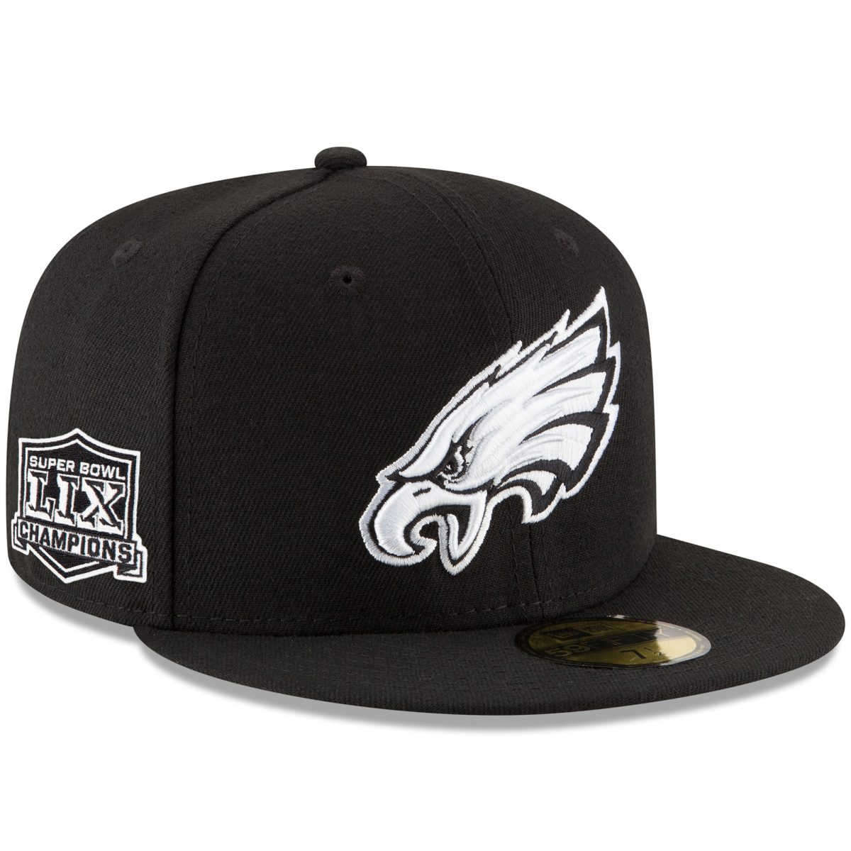 mens new era black philadelphia eagles super bowl lix champions side patch 59fifty fitted hat – 202851516 | NFL Jerseys & Hats Collection at Eagles Jerseys