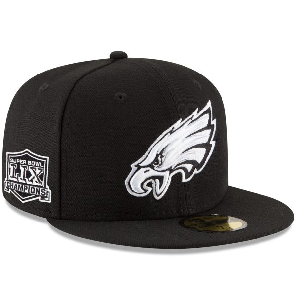 mens new era black philadelphia eagles super bowl lix champions side patch 59fifty fitted hat – 202851516 | NFL Jerseys & Hats Collection at Eagles Jerseys