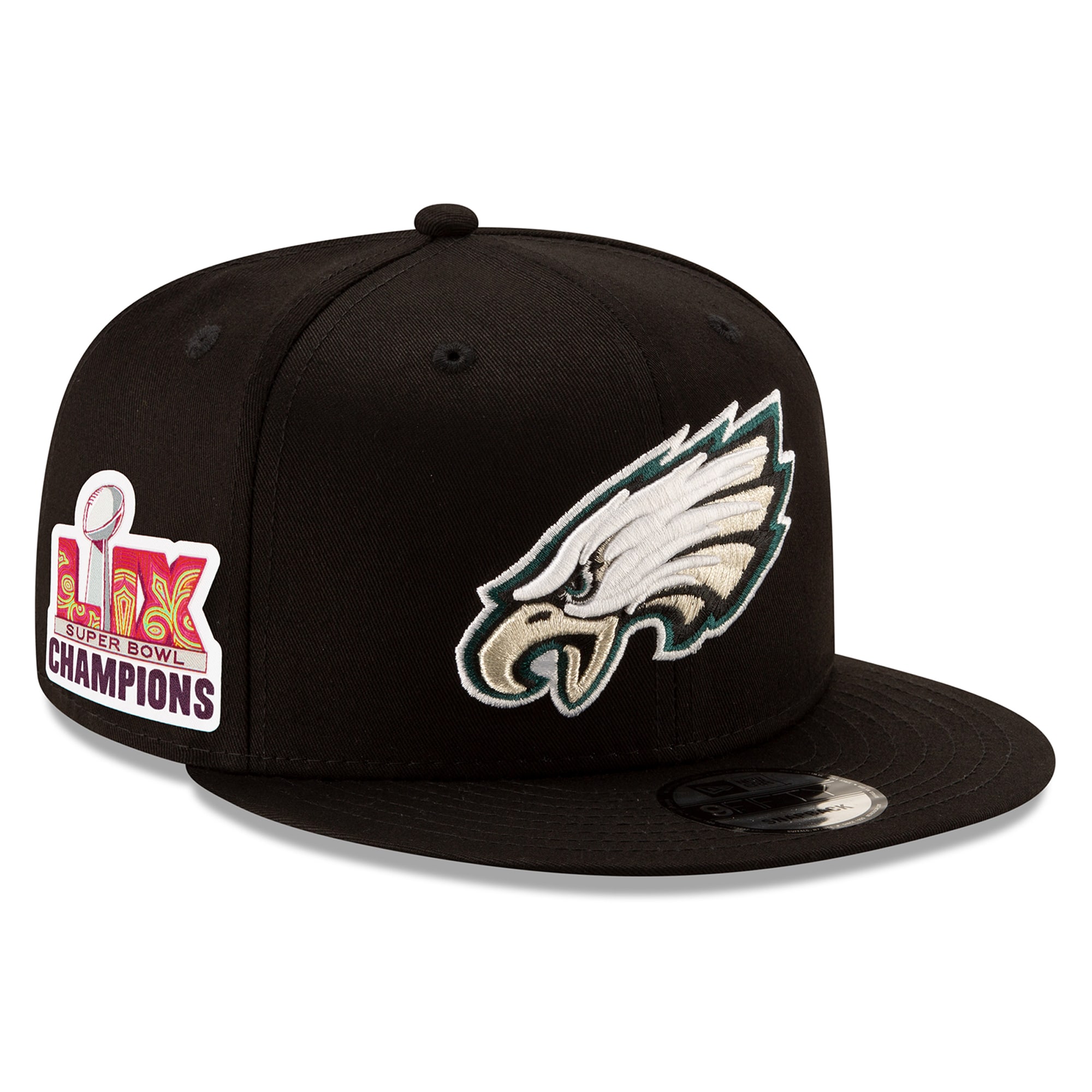 mens new era black philadelphia eagles super bowl lix champions side patch 9fifty snapback hat – 202859988 | NFL Jerseys & Hats Collection at Eagles Jerseys