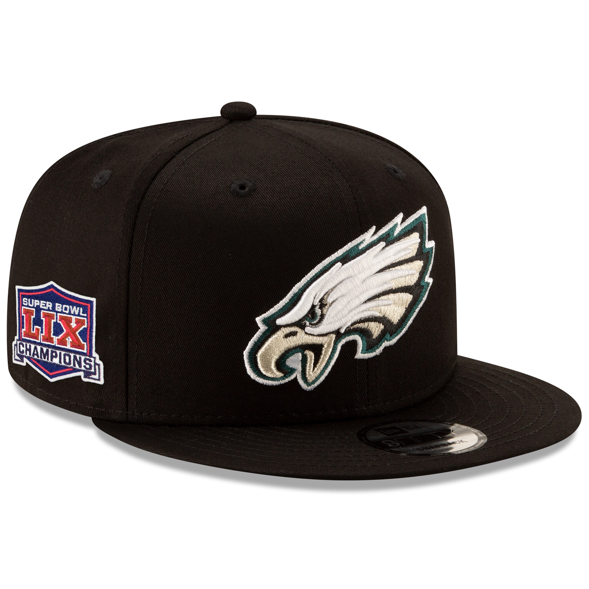 mens new era black philadelphia eagles super bowl lix champions side patch 9fifty snapback hat – 202859990 | NFL Jerseys & Hats Collection at Eagles Jerseys